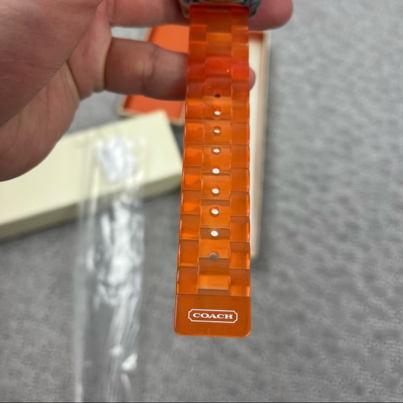 Nwot Coach Watch Orange Silicon Jelly Strap Andee Boyfriend Ladies Watch - Picture 6 of 10